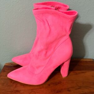 Pink Suede Women's Boots